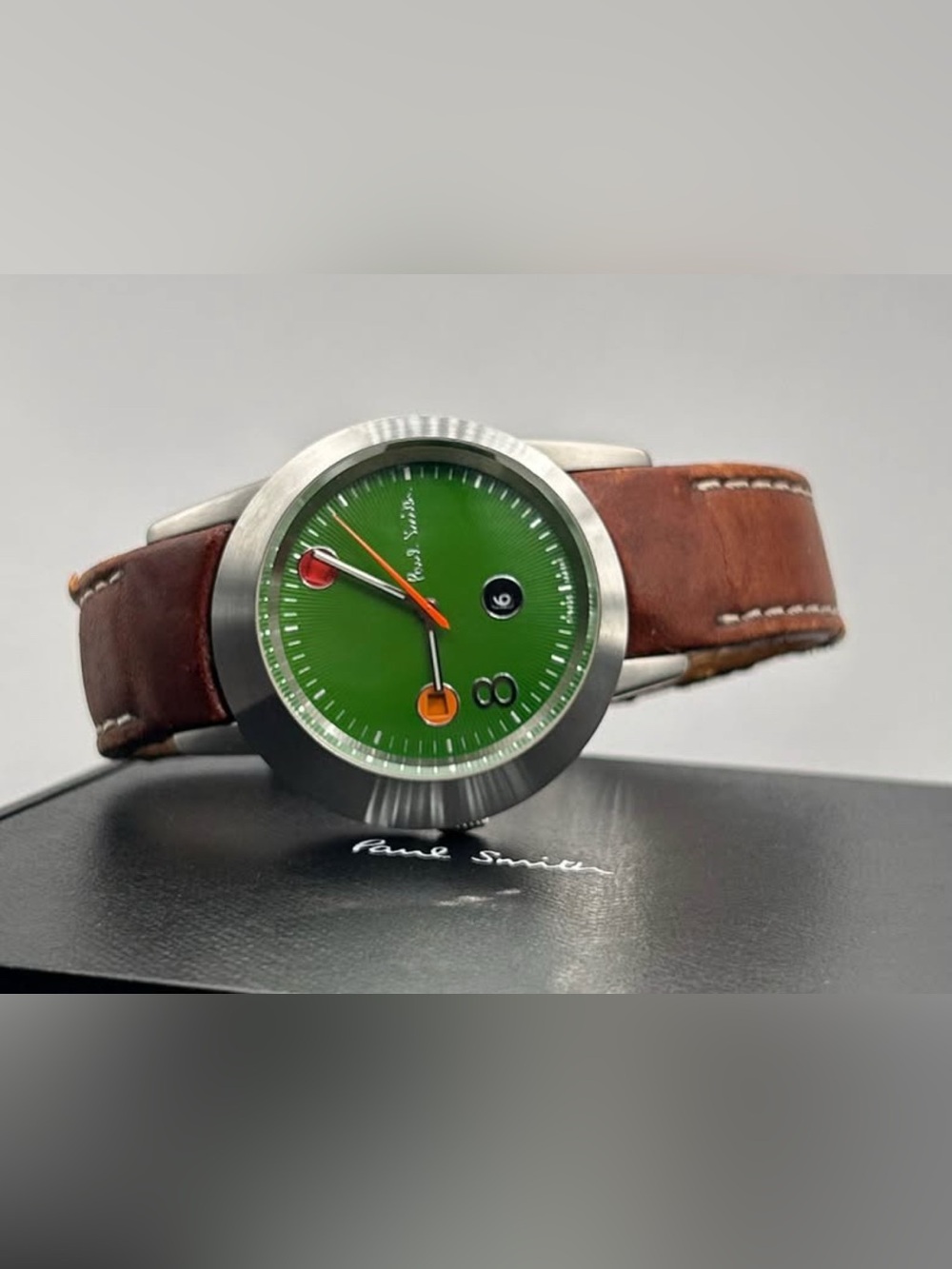 Paul Smith Five Eyes Men’s Green Dial Brown Leather Strap Quartz 36mm Watch
